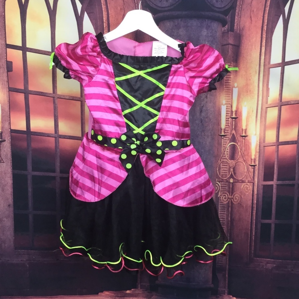 Toddler Tutu Costume Pink Black Striped Dress 4T 5T